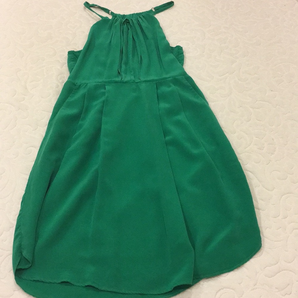 Silk green formal dress